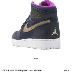 NIKE AIR JORDAN 1 RETRO HIGH GG 'MAYA MOORE' 6.5 or Women’s 8
